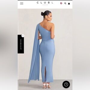 Club L London One Shoulder Gown in Soft Blue